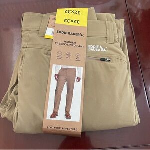 Eddie Bauer Men's Tan Fleece-Lined Pants
